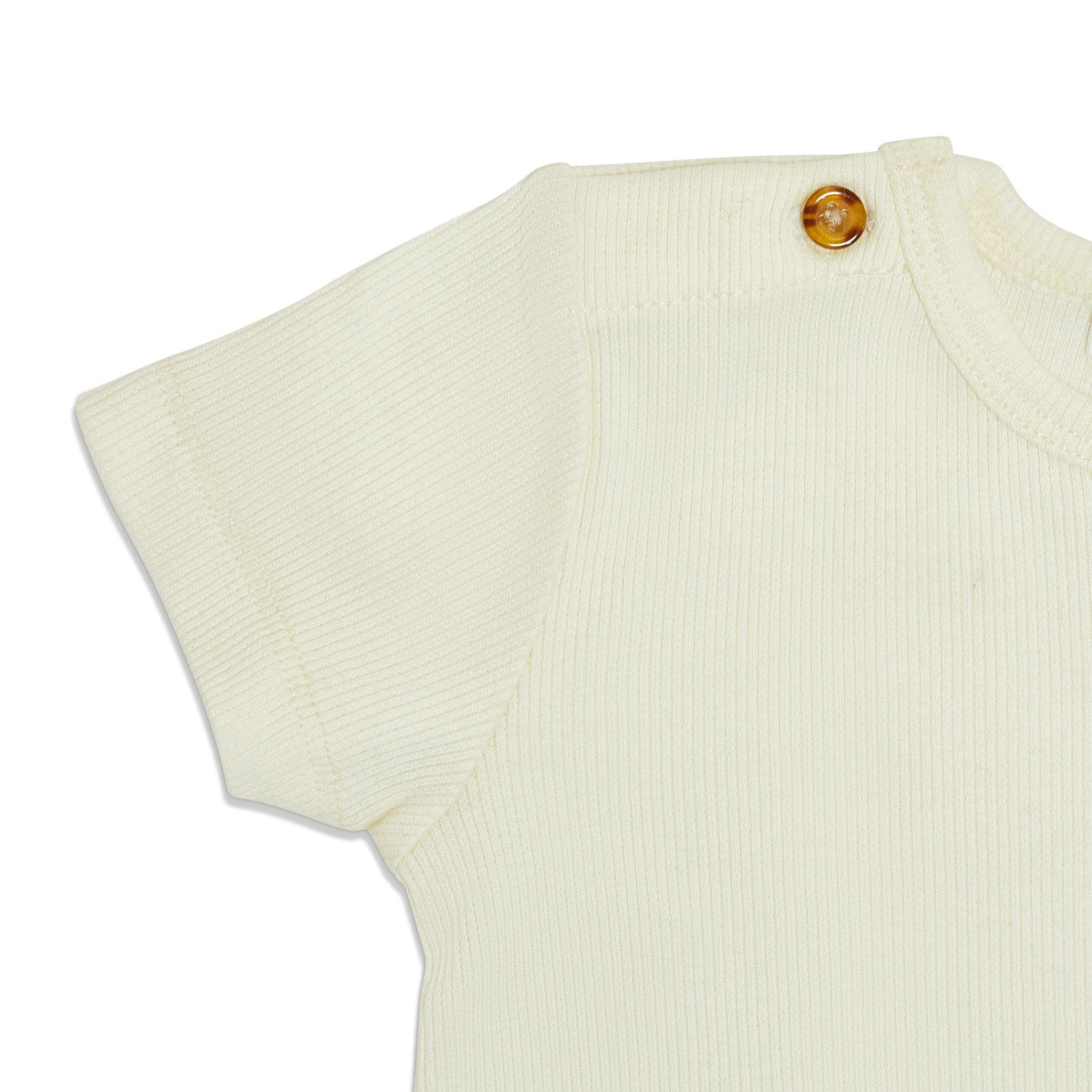 RETIRED - Organic Short Sleeve Bunsuit - Sugar Cookie