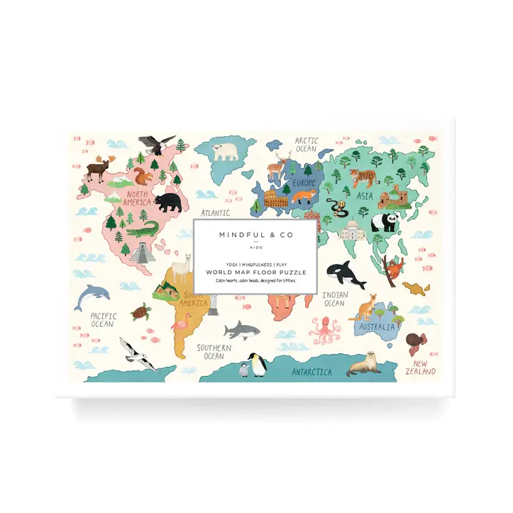 Sale Mindful and Co Kids World Map Floor Puzzle