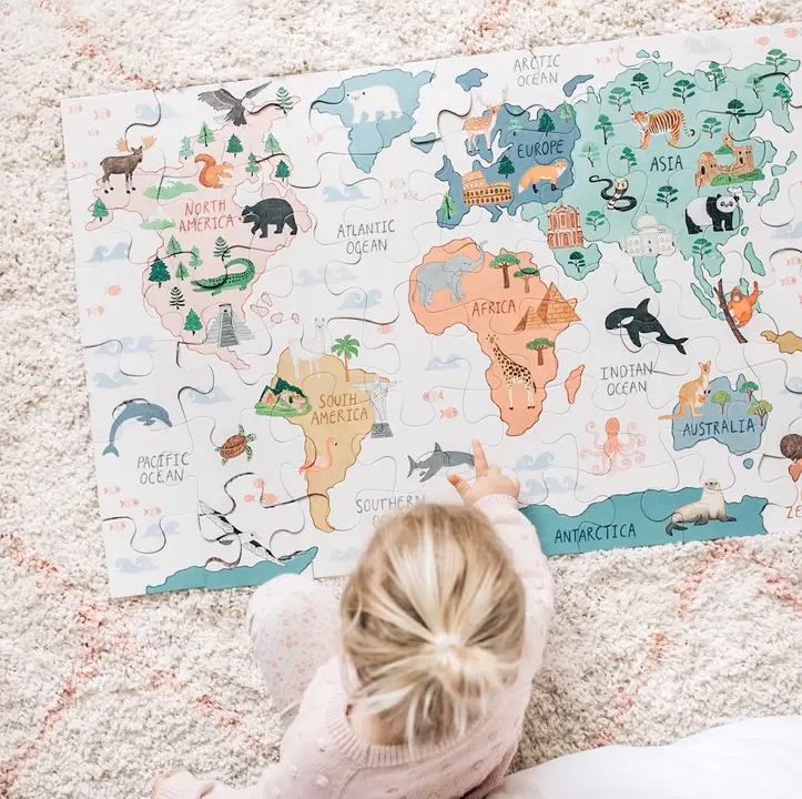 Sale Mindful and Co Kids World Map Floor Puzzle