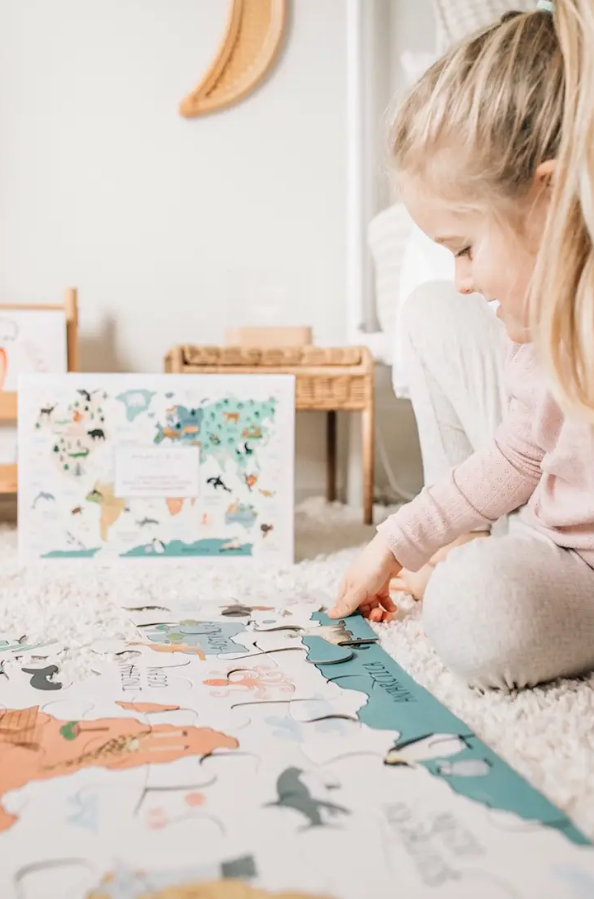 Sale Mindful and Co Kids World Map Floor Puzzle