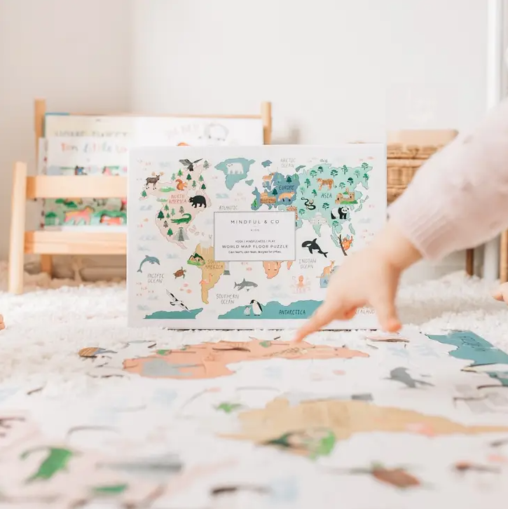 Sale Mindful and Co Kids World Map Floor Puzzle