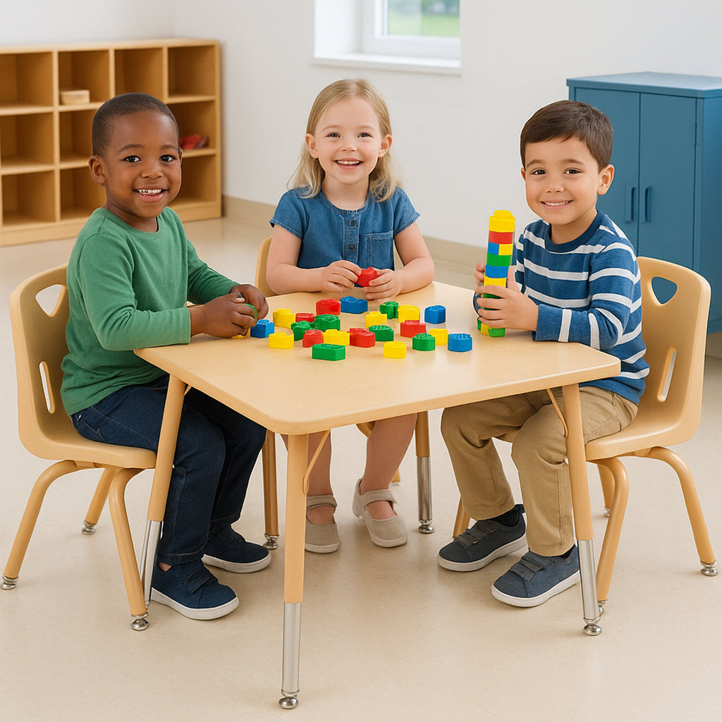 Camel 14 Stacking Chair with Powder-Coated Legs