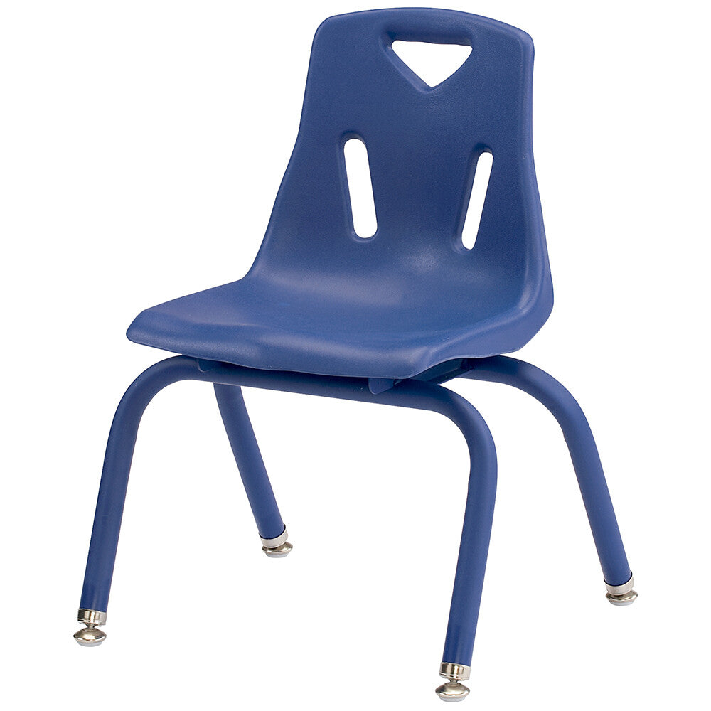 Blue 12 Stacking Chair with Powder-Coated Legs